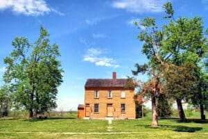A house at Shaker Village at Pleasant Hill Kentucky