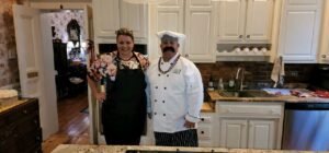Catherine and Murder Mystery Chef in the Kitchen