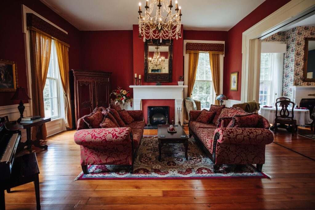 Beautiful living room - a great place to unwind on romantic getaways in Kentucky after adventures like My Old Kentucky dinner Train
