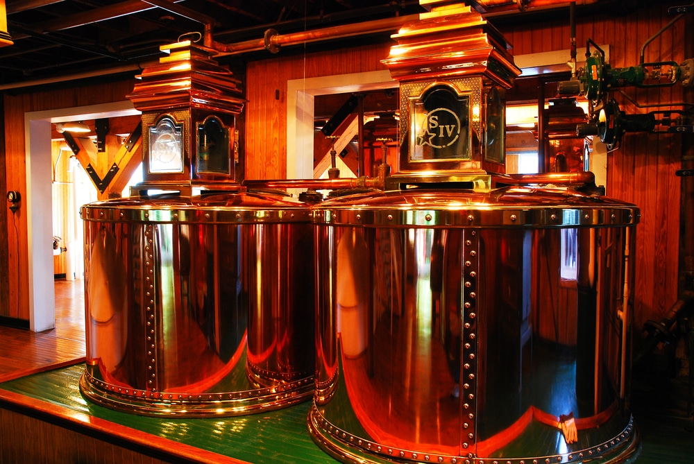 Copper stills on the Maker's Mark Distillery Tour.