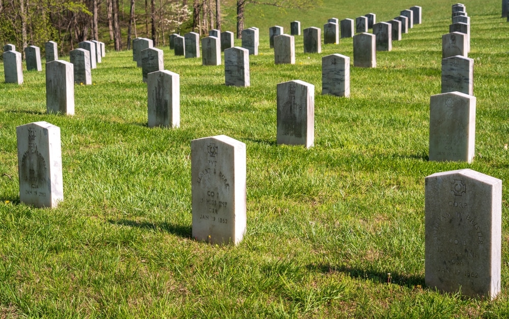 Mass graves at Mill Springs Battlefield, a Kentucky Civil War site.